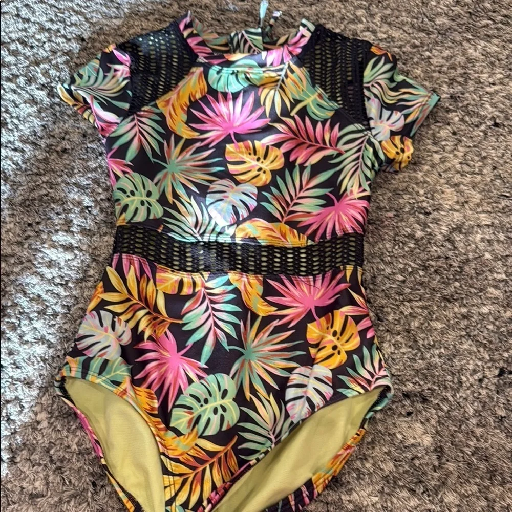 Tropical Leaf Print swimsuit